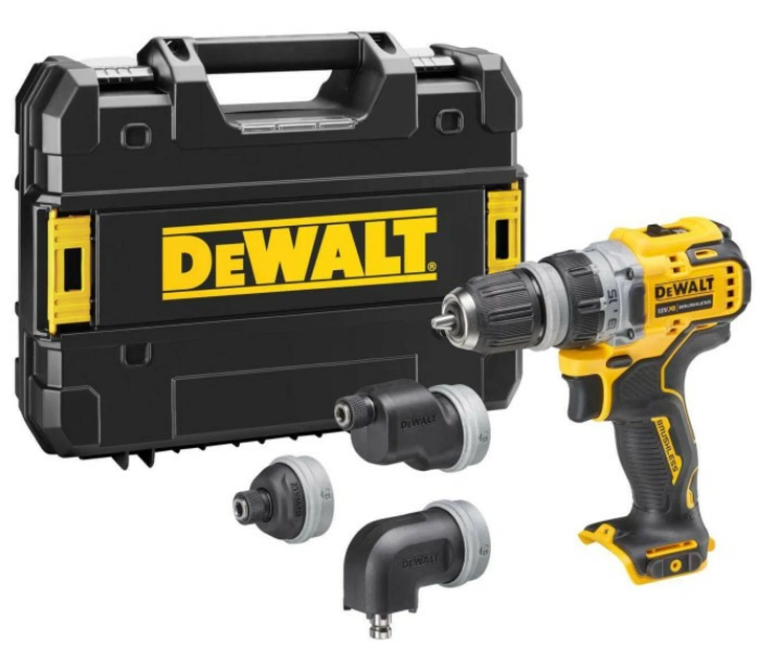 DeWALT DCD703NT 12V Li-ion Accu boormachine body met 4 verwisselbare koppen in TSTAK koffer-image