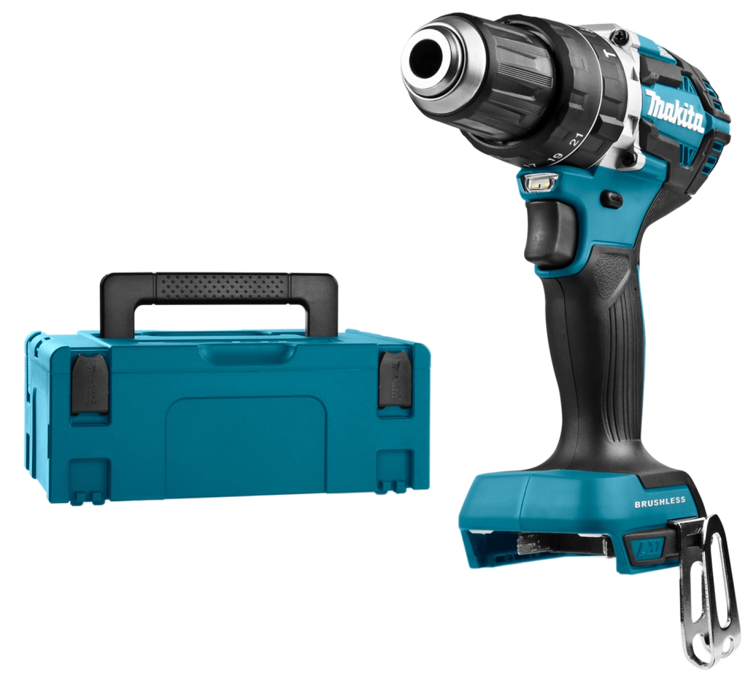 Makita DHP484ZJ Perceuse visseuse à percussion sans fil 18V Li-Ion (machine seule) dans MAKPAC - Moteur Brushless-image