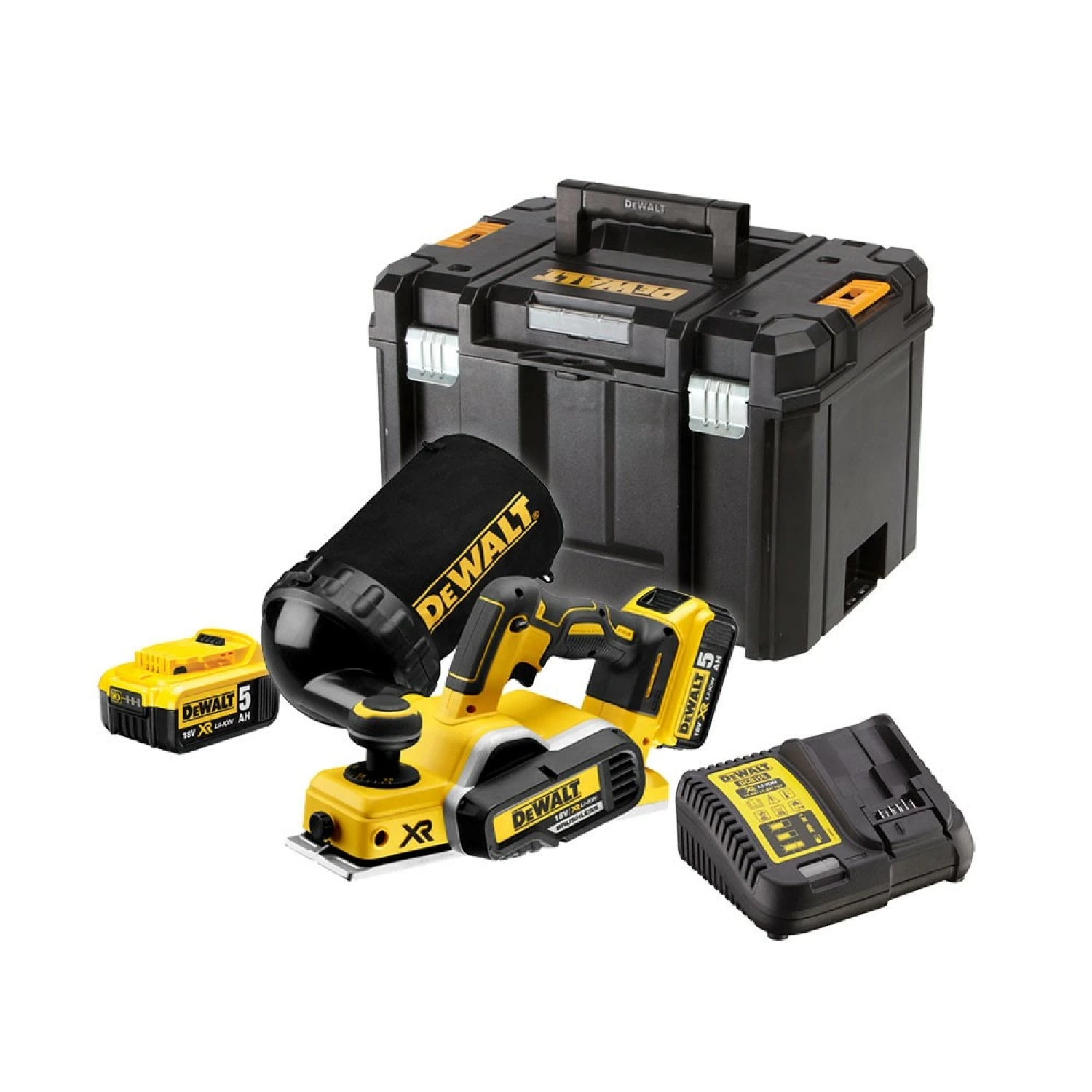 DeWALT DCP580P2 18V Li-Ion Accu schaafmachine set (2x 5.0Ah accu) in TSTAK - 82mm - 2mm - koolborstelloos-image