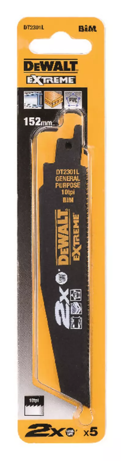 DeWALT DT2301L Reciprozaagblad - 152 x 2,5mm - Universeel (5st)-image