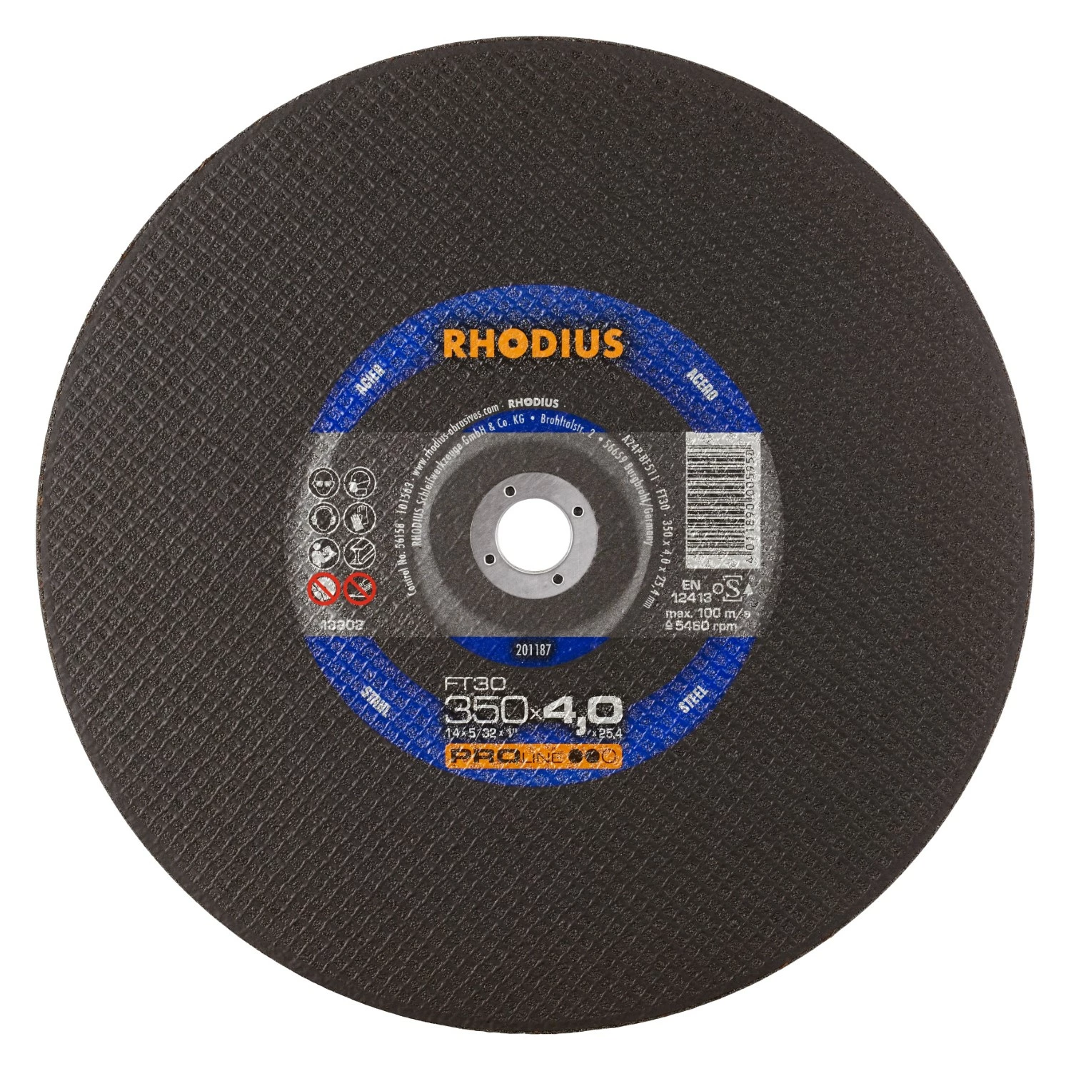 Rhodius 201187 FT30 PROline lll Disque à tronçonner conventionnel 350 x 25,4 x 4mm (10 pcs)-image