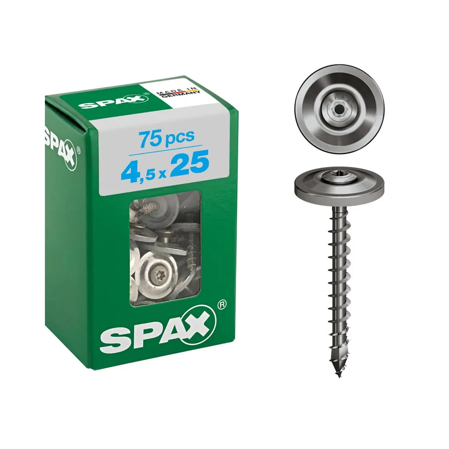 SPAX Spenglerschroef RVS-A2 met EPDM ring - 15mm - T20 - 4,5x25mm (75st)