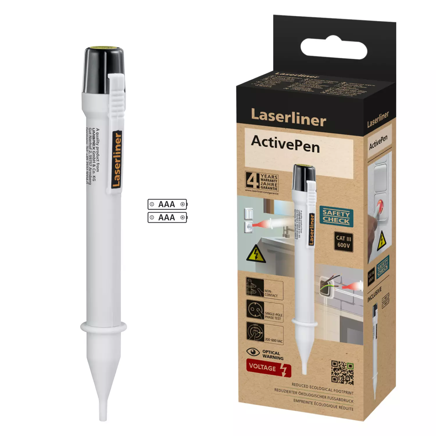 Laserliner ActivePen Testeur de tension - 200-600 V CA-image