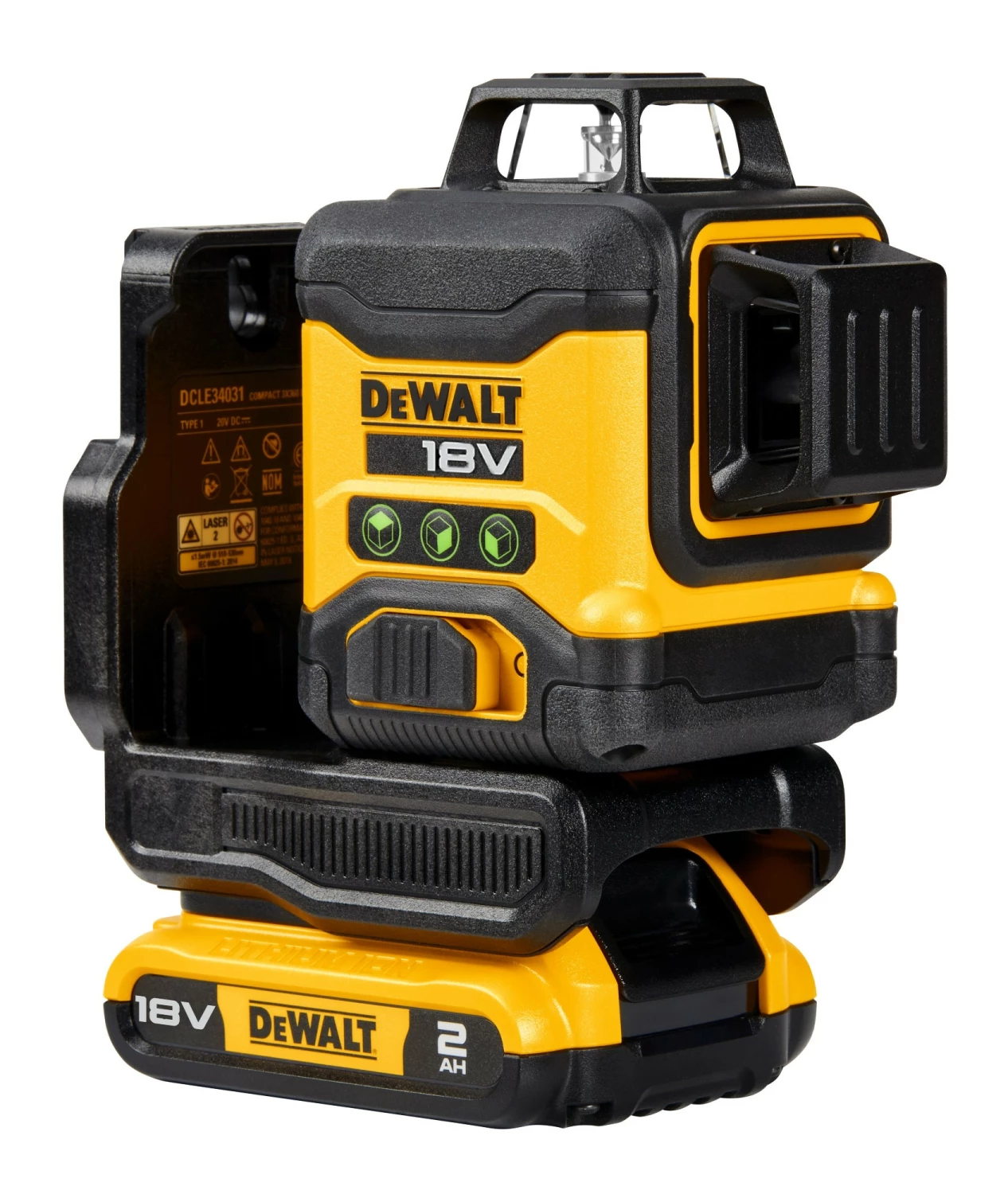 DeWALT DCLE34031D1-QW 18V Li-ion Accu Kit laser à croix auto-nivelant (1x 2,0 Ah) - 3x360° - Vert-image