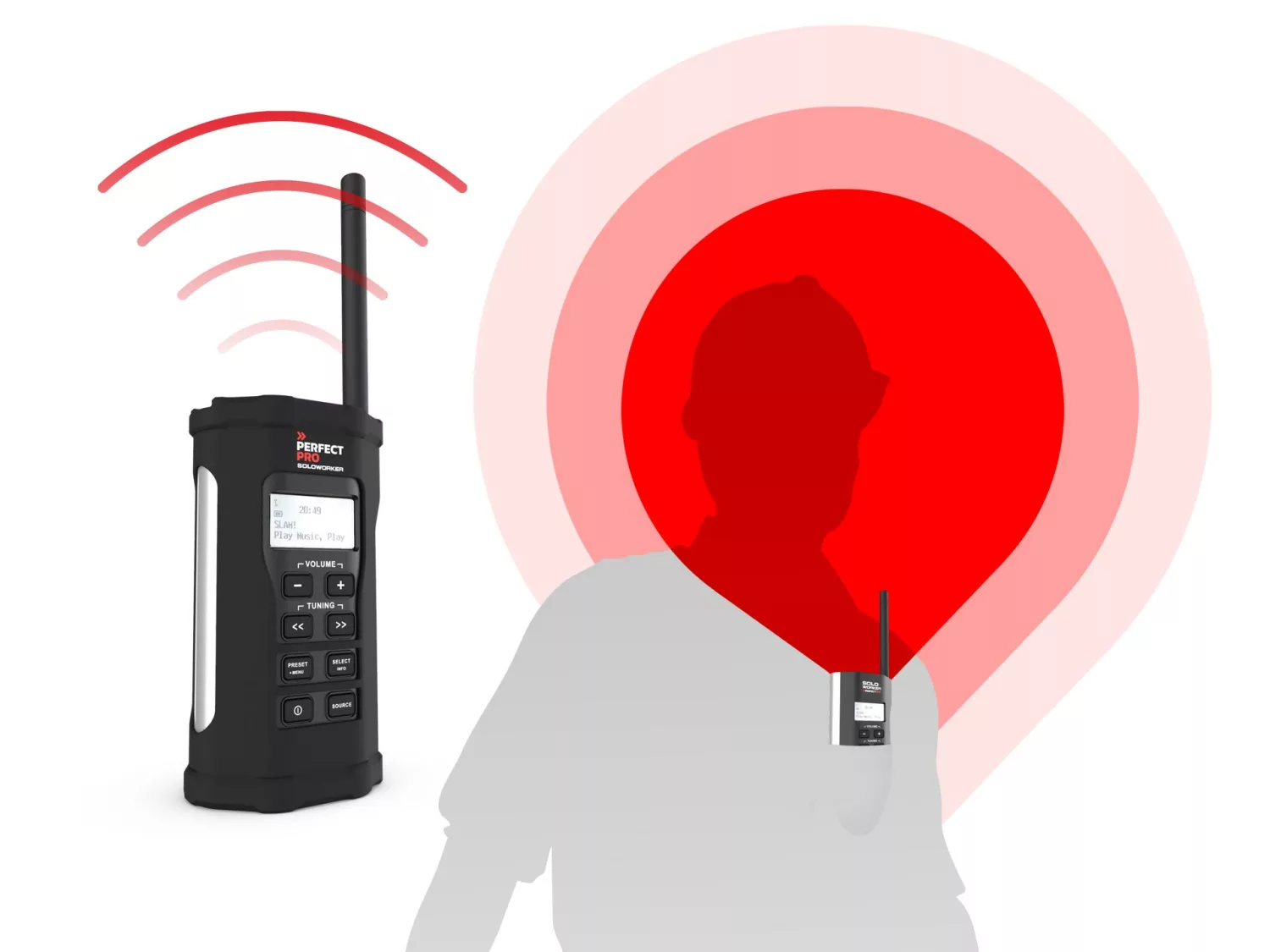 PerfectPro SOLOWORKER SWBT2 - Radio de chantier Li-Ion - DAB+ BT - FM RDS - DAB+ - bluetooth - aux-in - sur secteur et batterie-image