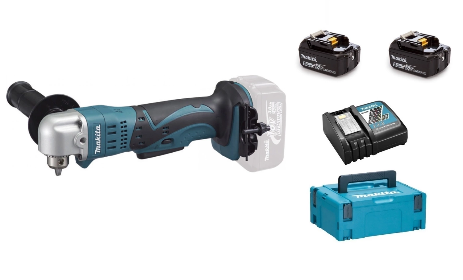 Makita DDA350RTJ Perceuse visseuse d'angle sans-fil - 18V Li-ion - 2 batteries 5,0 Ah - MAKPAC-image