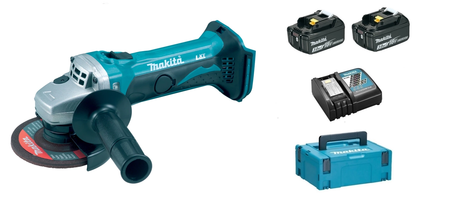 Makita DGA452RFJ Meuleuse d'angle sans-fil - 18V Li-ion - 2 batteries 3,0 Ah - MAKPAC - 115 mm-image