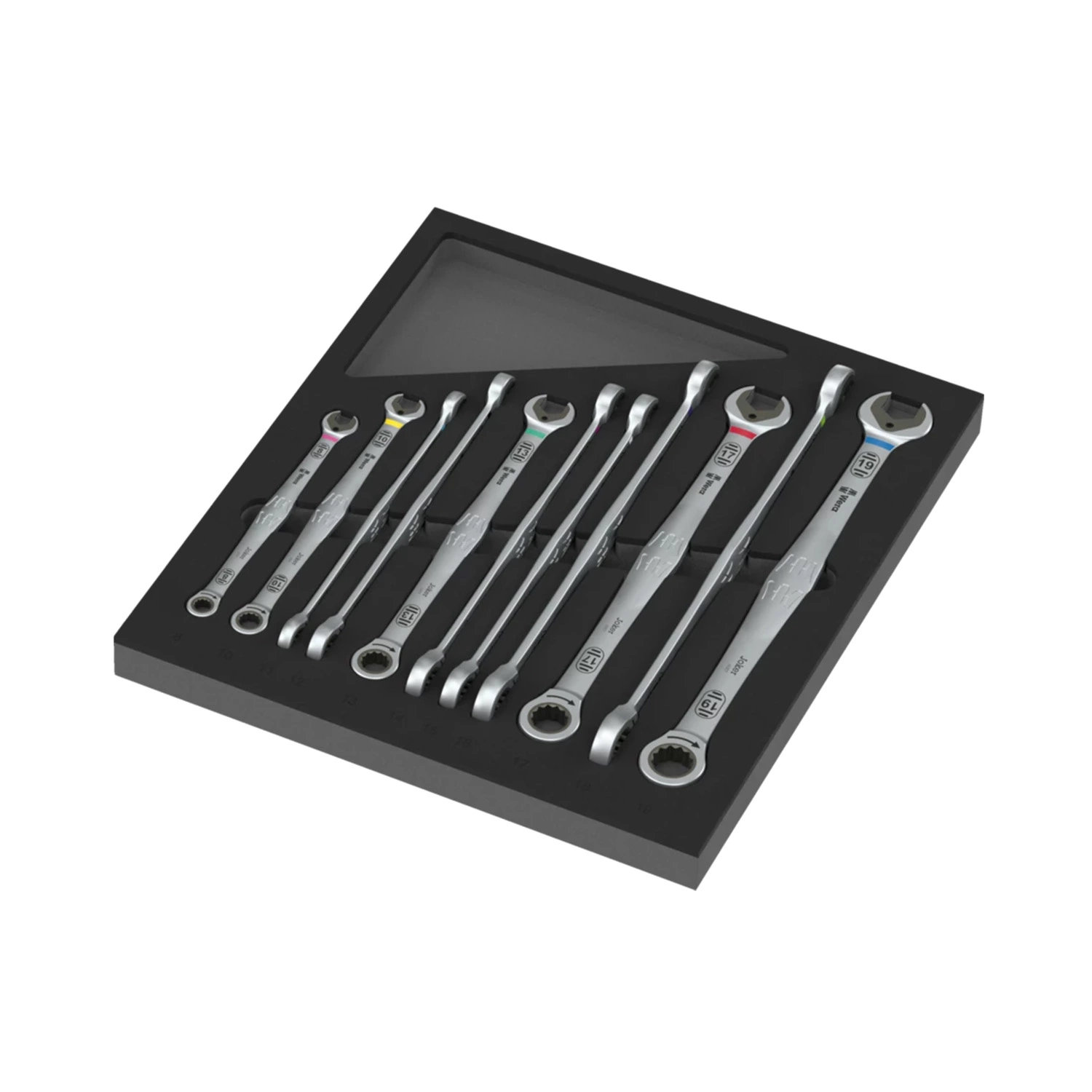 Wera 05150125001 12-delige 9735 6007 Joker Set 1 Steek-/ringratelsleutelset in foam inlay - 8-19 mm