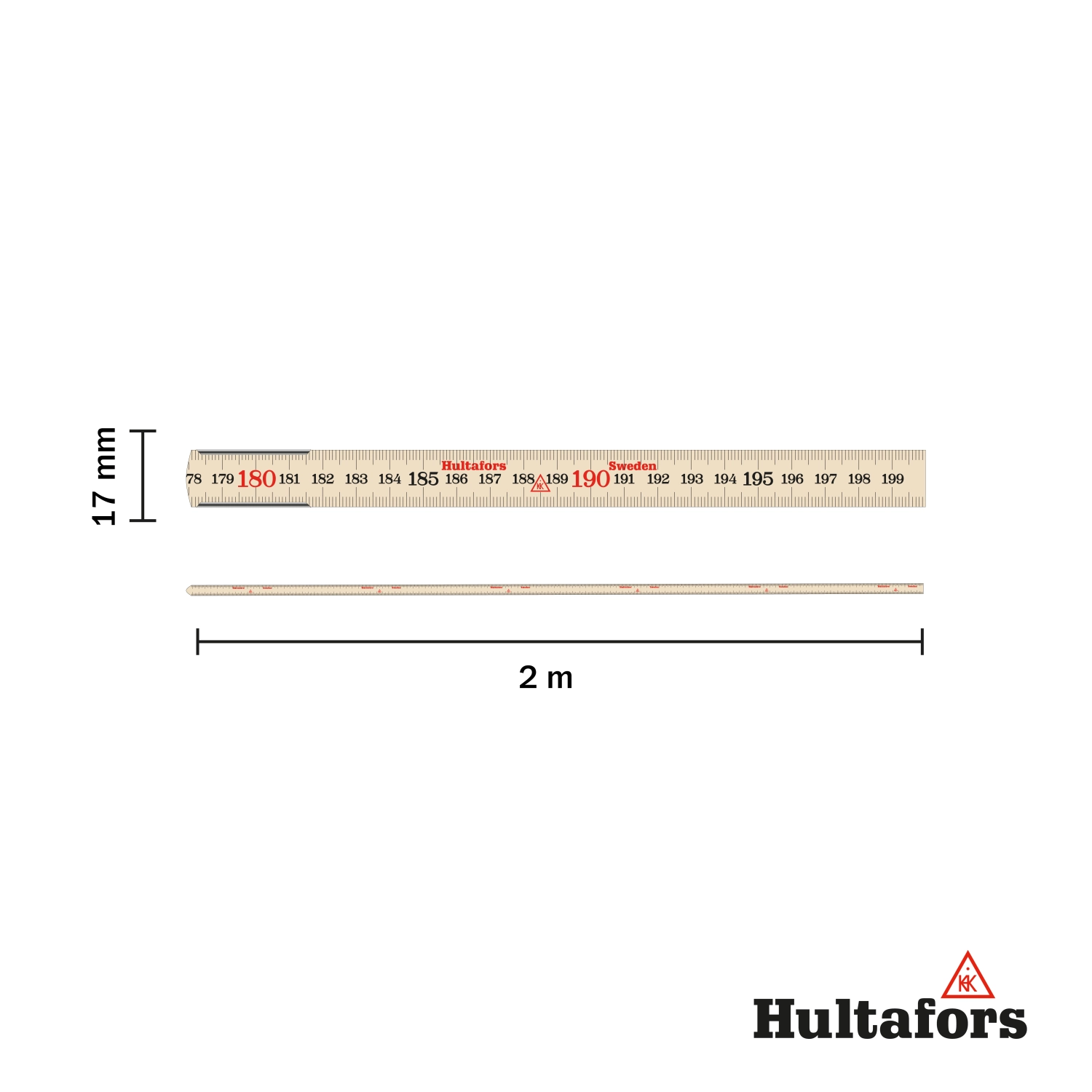 Hultafors 559-2-10 Duimstok, Contactmeter - Hout - 2m-image