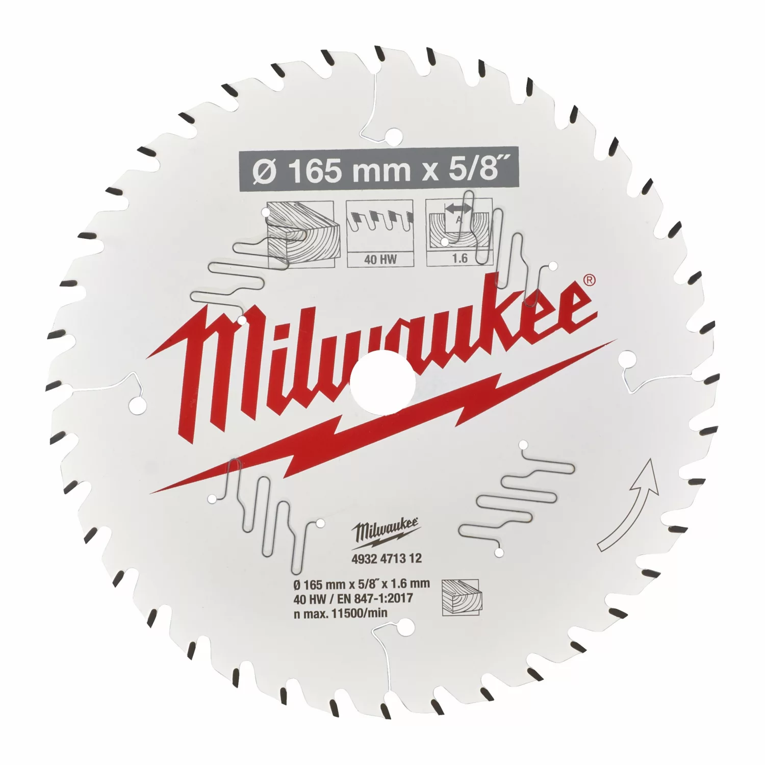 Milwaukee 4932471312 Lame pour scies radiales - 40 Dents-image