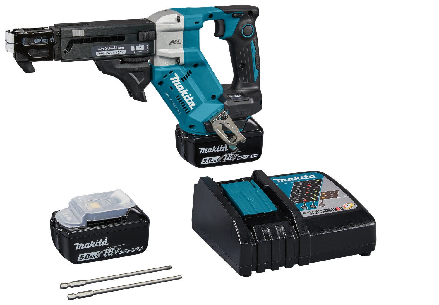 Makita DFR452RTJ 18V Li-Ion accu schroefautomaat set (2x 5,0Ah) in Mbox - 20-41mm-image