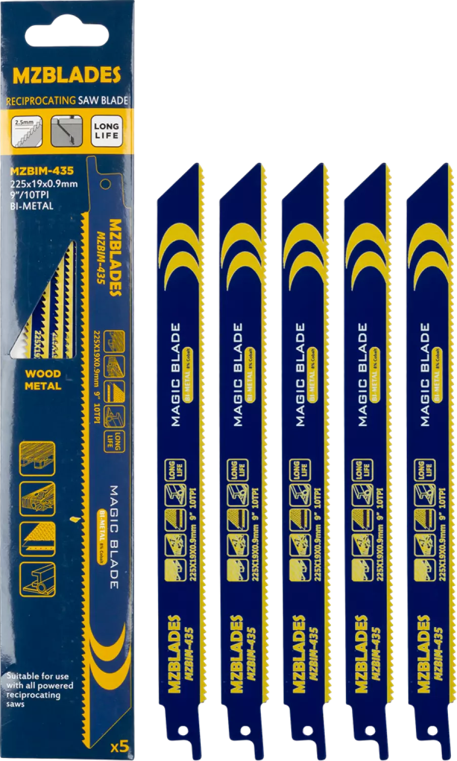 Multizaag MZBIM-435 Reciprozaagblad Bimetaal - 5 stuks-image