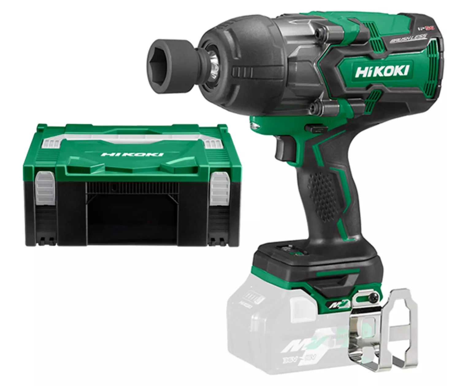 HiKOKI WR36DBW2Z - Clé à choc sans fil Li-Ion 36 V (machine seule) dans systainer HSC - 1.130 Nm - 1/2" - moteur brushless-image