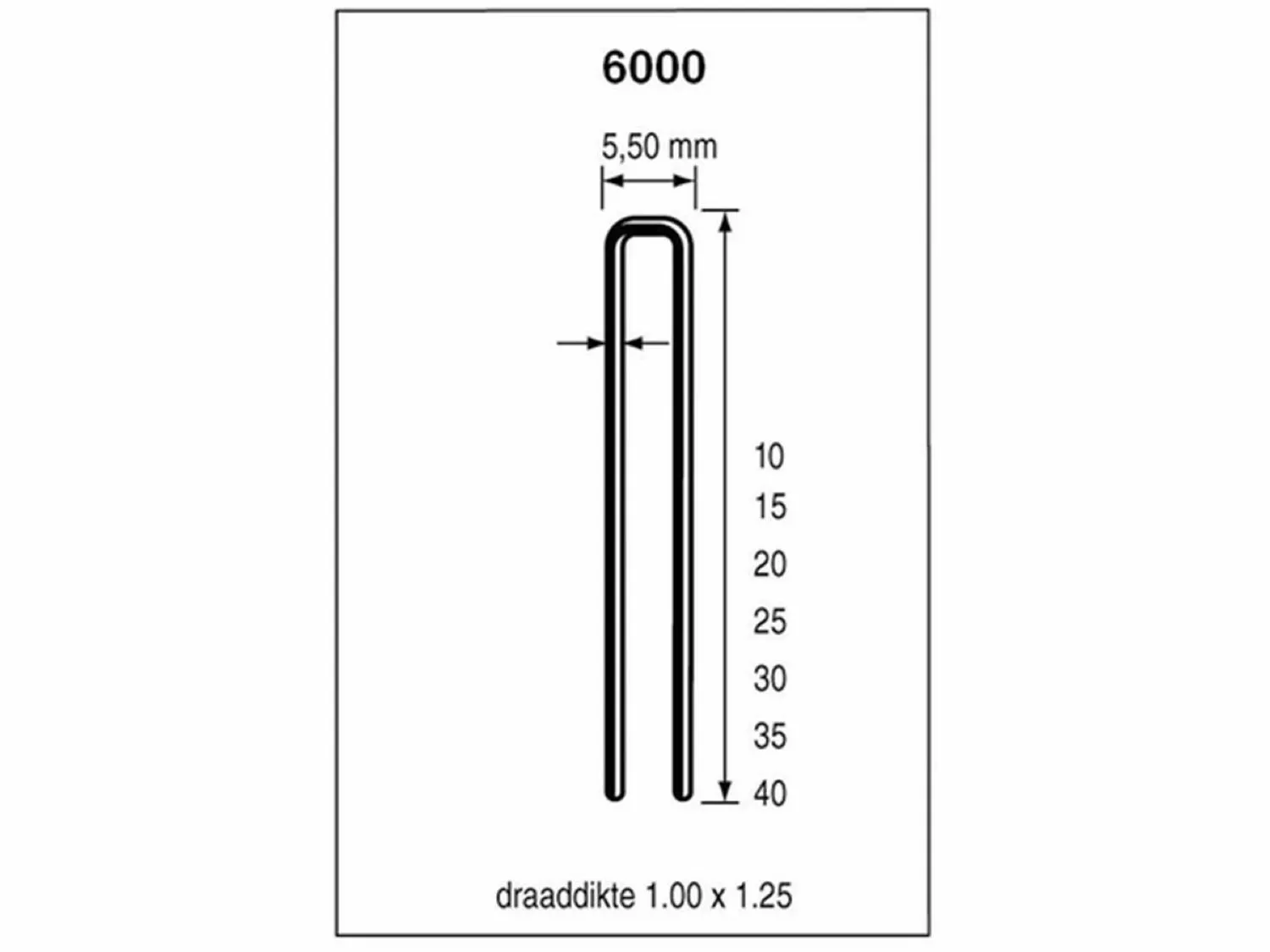 Dutack 5028034 Agrafes - Série 6000 - 40mm (5000pcs)-image