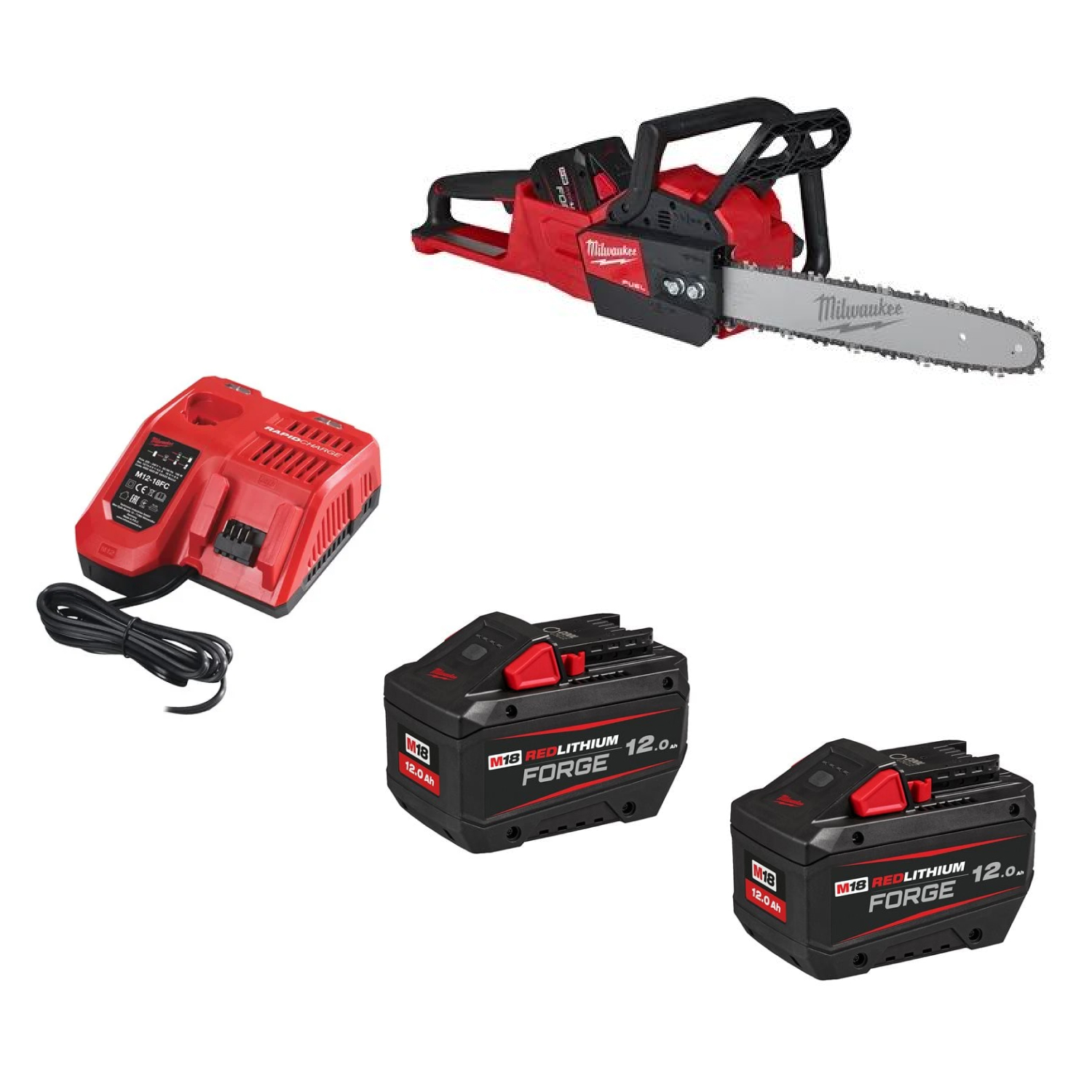 Milwaukee M18 FCHS35-122 18V Li-Ion accu kettingzaag set (2x 12.0Ah accu) - 35cm-image