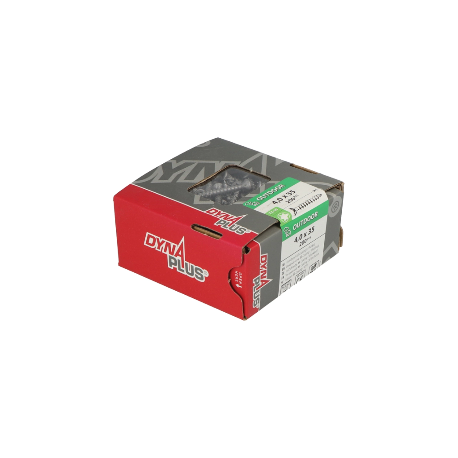 DynaPlus 0281.08.25401 Vis uni - Tête plate - Voldraad - Extérieur - TX20 - 4.0 x 35mm (200pcs)-image