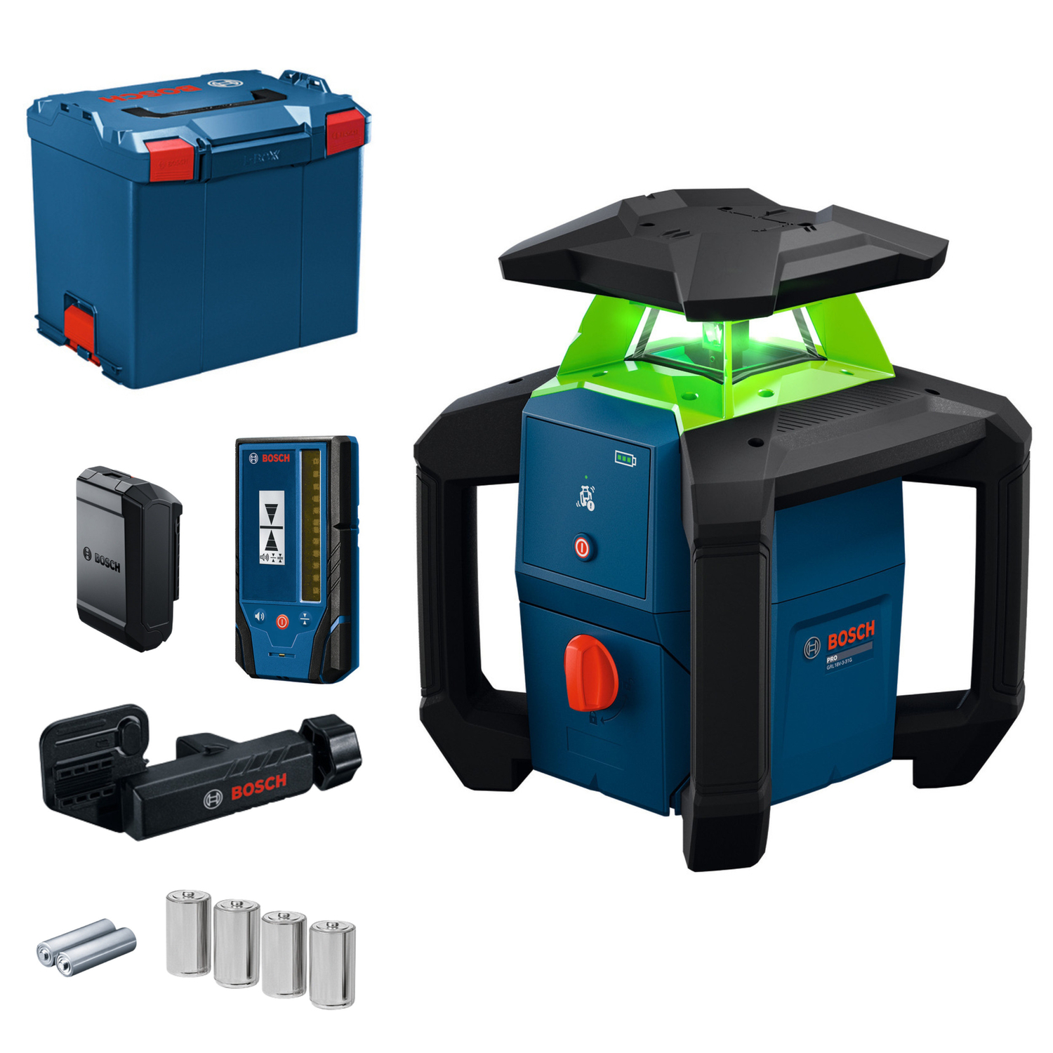 Bosch GRL 18V-3-31 G Roterende laser set incl. ontvanger in L-Boxx - groen - 30m - 1x 360° - IP66-image