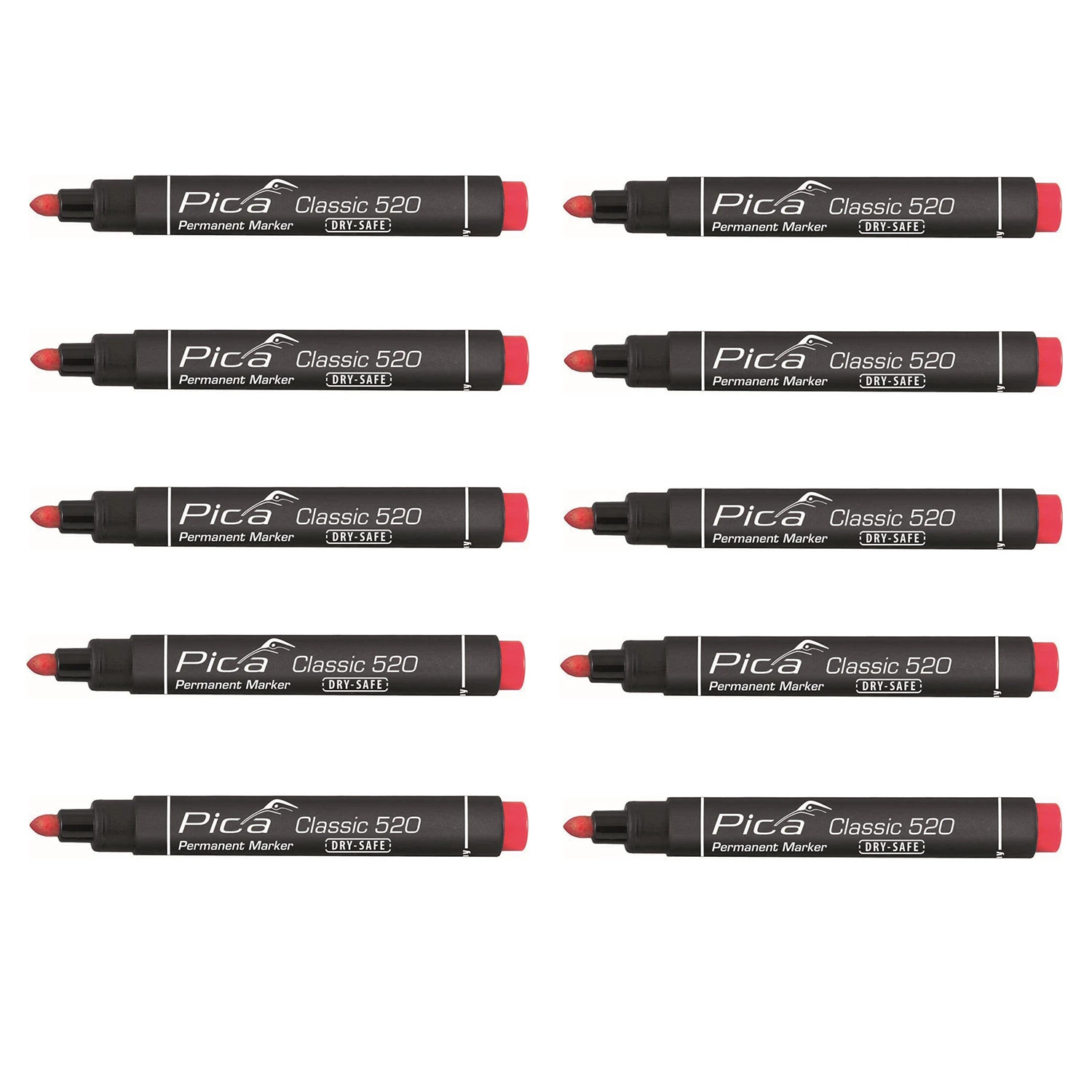 Pica 520/40 Permanent Marker - Rond - Rood - 1-4mm (10st)-image