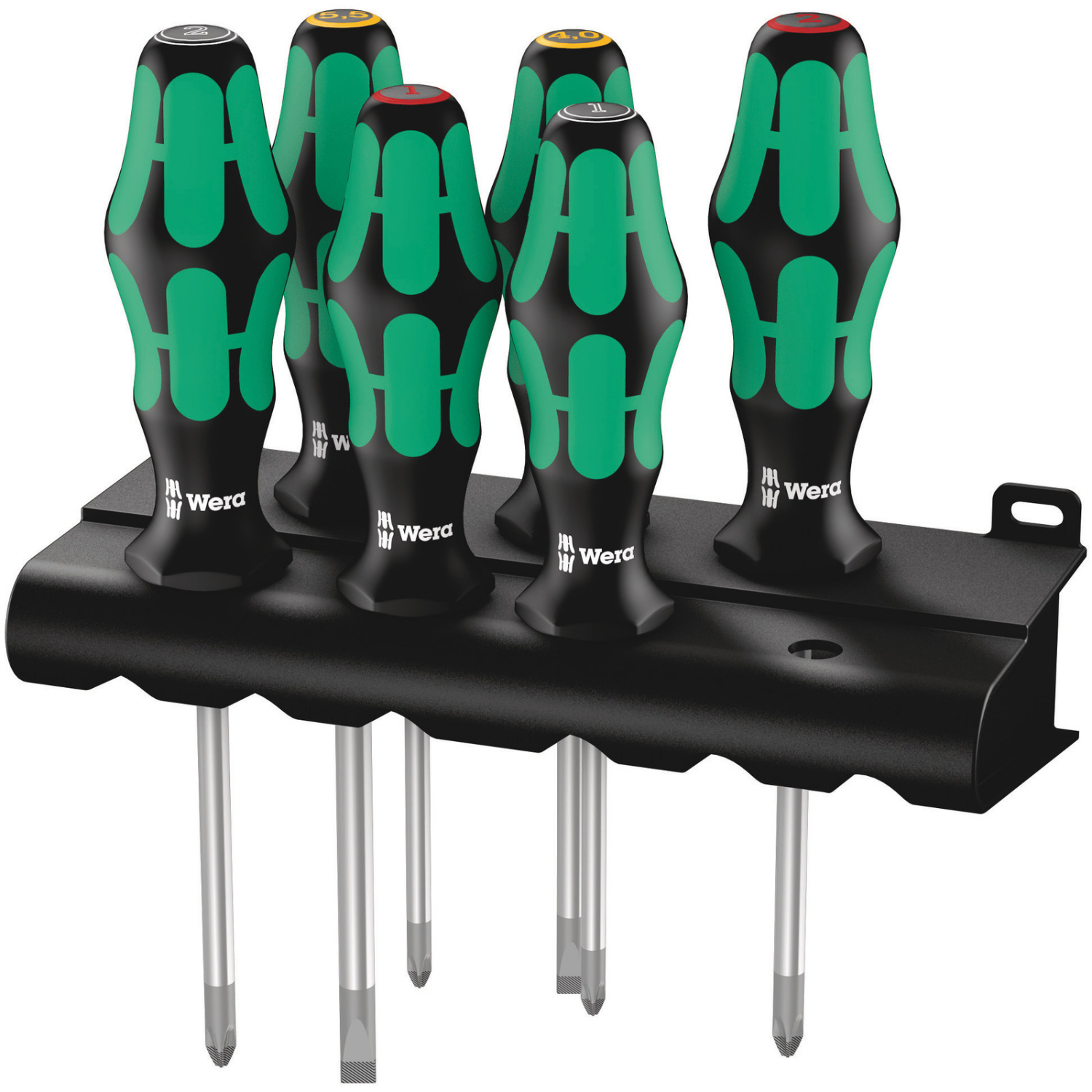 Wera 335/350/355/6 Jeu de tournevis Kraftform Plus Lasertip + Rack, 6 pièces-image