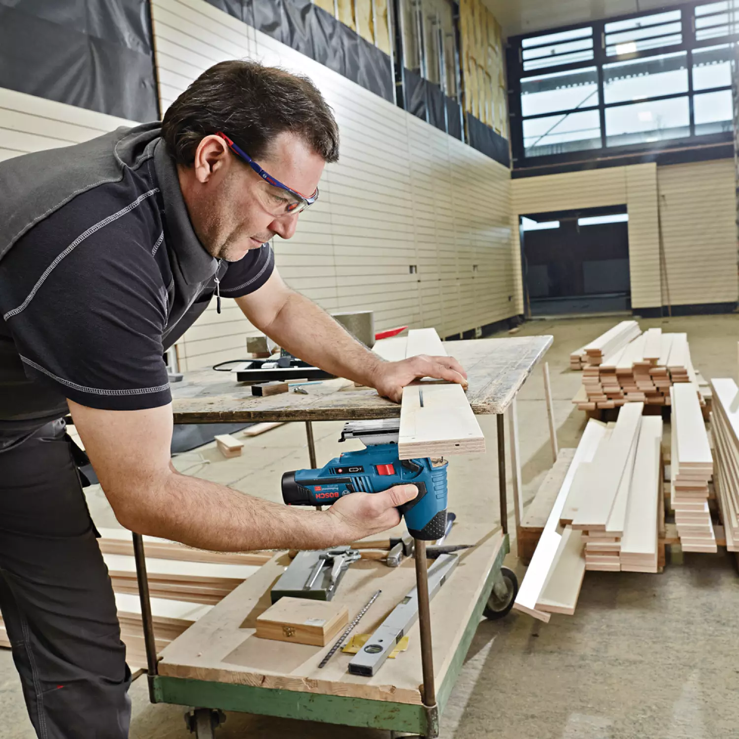 Bosch GST 12V-70 12V Li-Ion accu decoupeerzaag set (2x 3.0Ah accu) in L-Boxx - T-greep - variabel-image