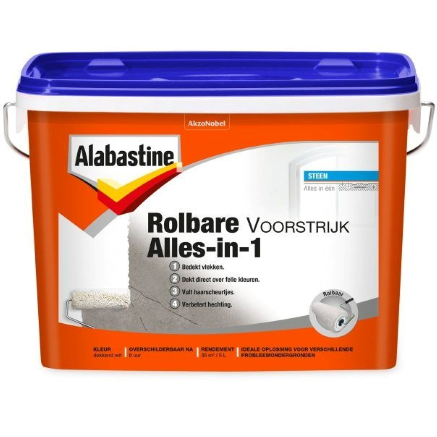 Alabastine Rolbare Voorstrijk Alles In 1 - Wit - 5L-image