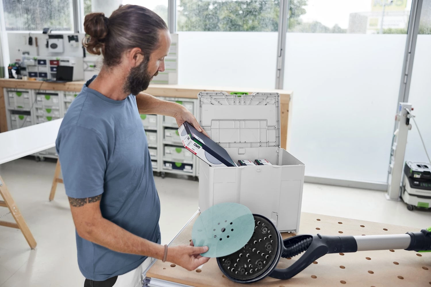 Festool SYS-STF D225 GR NET-Set matériaux de ponçage-Systainer³ Granat SYS-STF Granat Net D 225 dans systainer-image