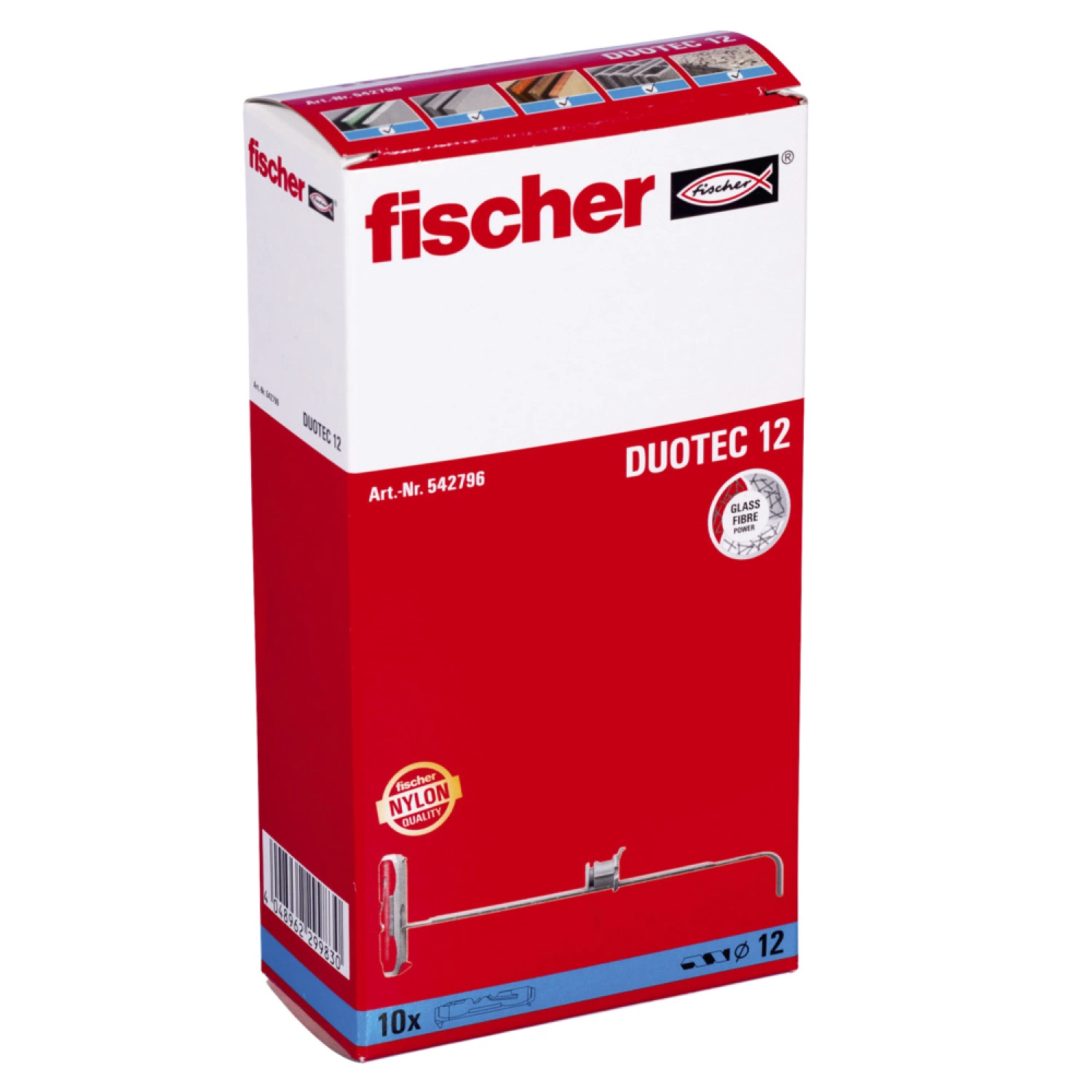 Fischer 542796 DuoTec 12 Hollewandplug - 12 x 60mm (10st)-image