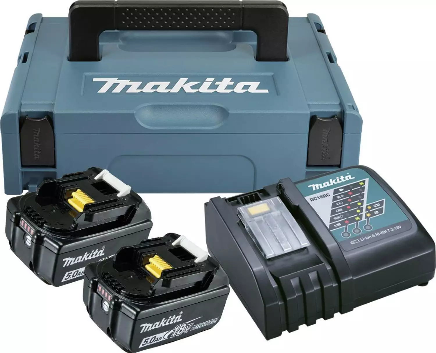 Makita 197624-2 18V Li-ion accu starterset (2x 5.0Ah) + lader in Mbox-image