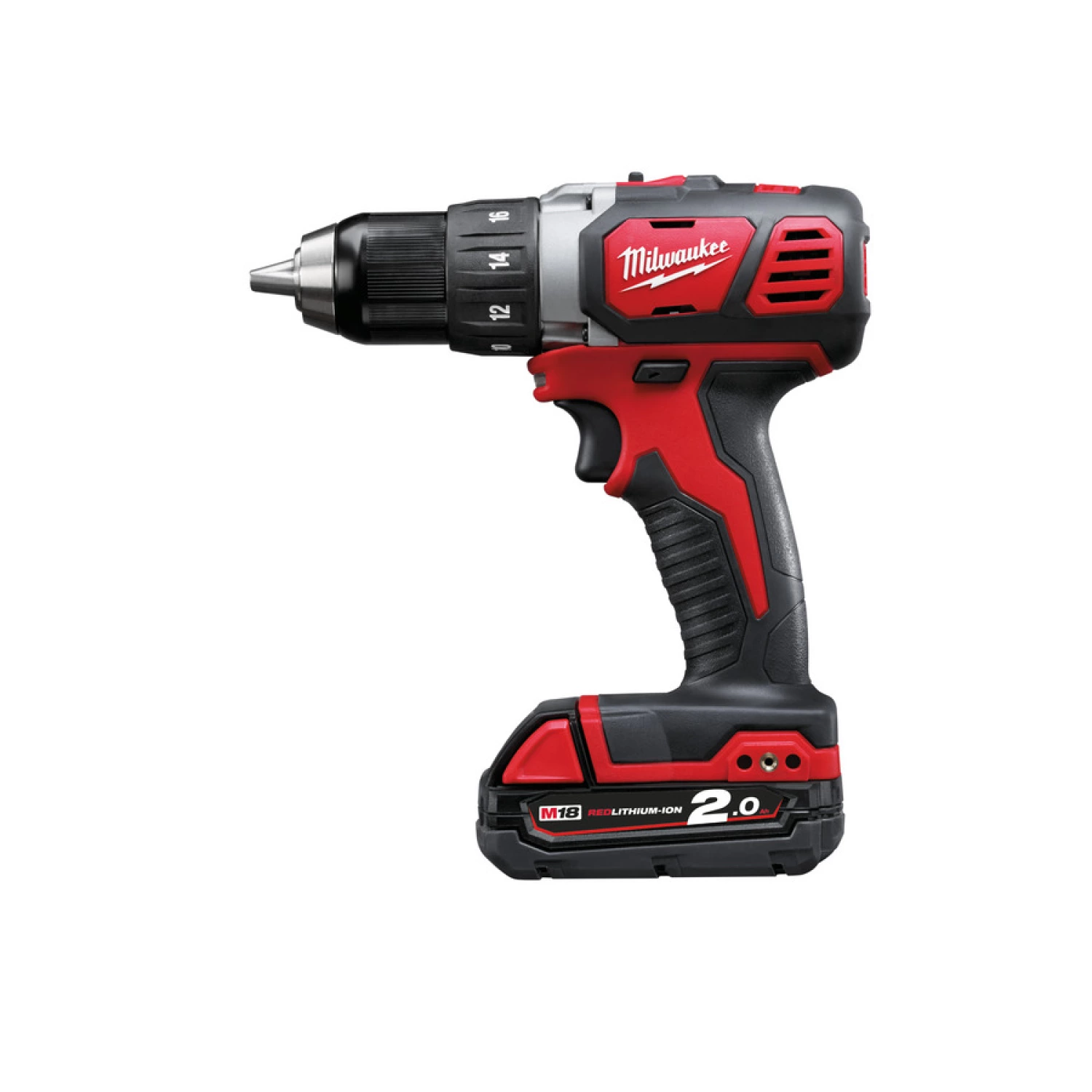 Milwaukee M18 BDD-202C 18V Li-Ion accu boor-/schroefmachine set (2x 2.0Ah accu) in koffer-image