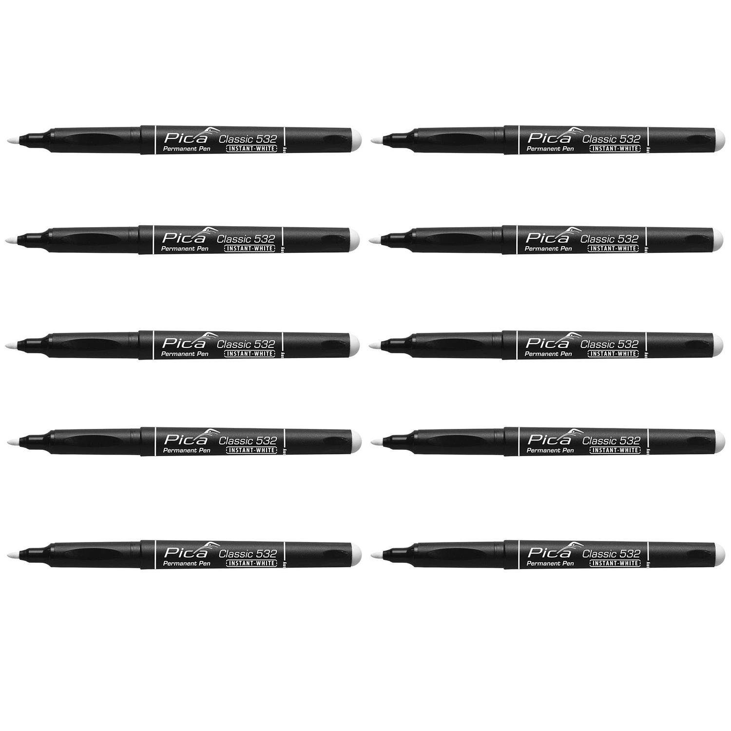 Pica 532/52 Stylo permanent classique - rond - blanc - 1-2mm (10pcs)-image