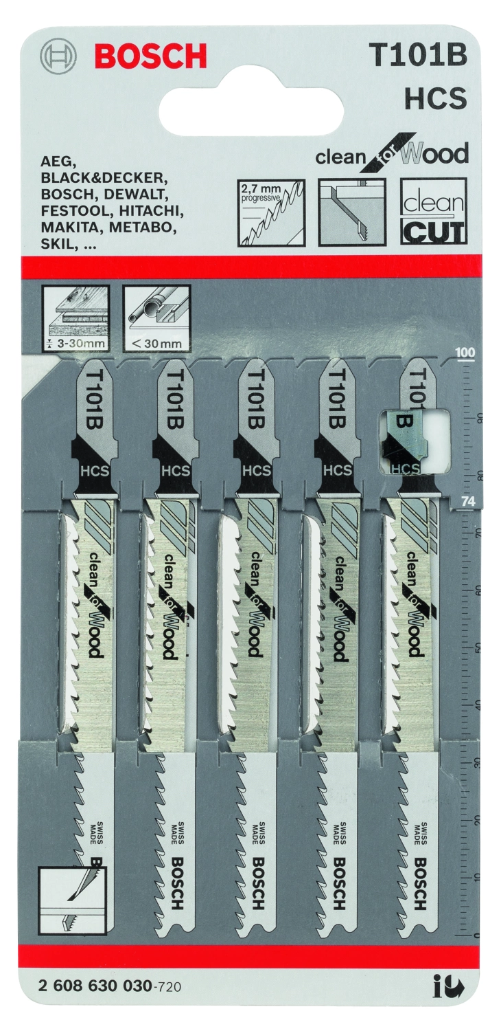 Bosch T101B Standaard decoupeerzaagblad voor Hout (5 st)-image