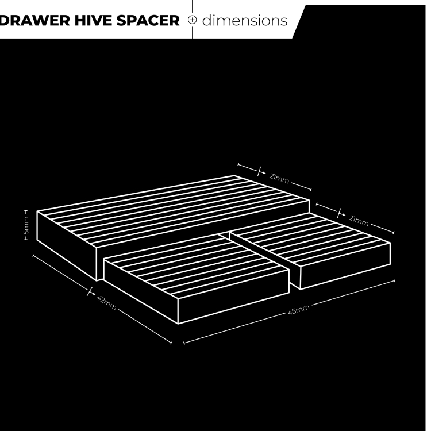 StealthMounts DHSP-SPACE-10 Support d'espacement Drawer Hive pour commode - noir - 10 pièces-image