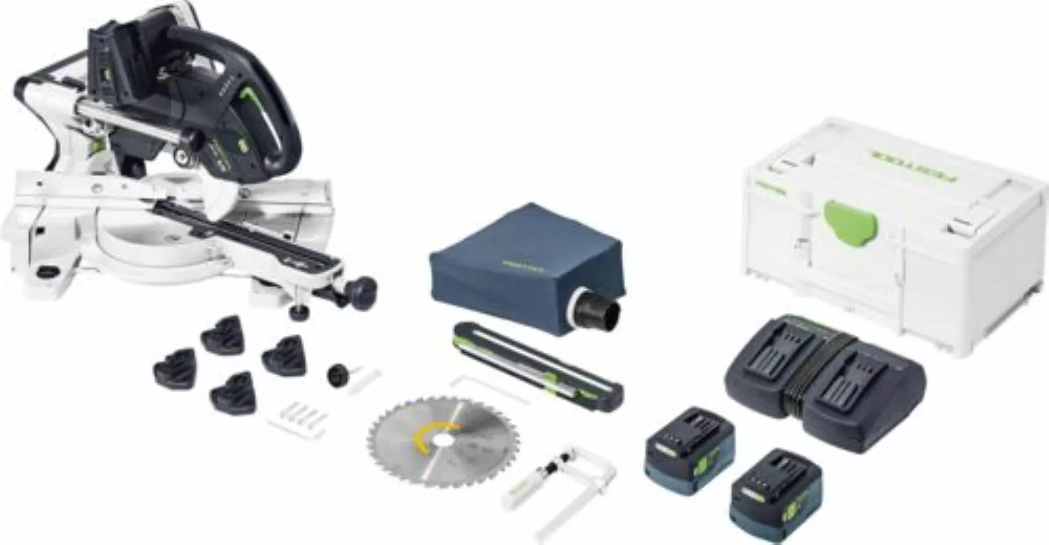 Festool KSC 60 EB 5,0 I-Plus KAPEX Ensemble de scie à onglet à batterie 2x18V (2x 5.0Ah batterie)-image