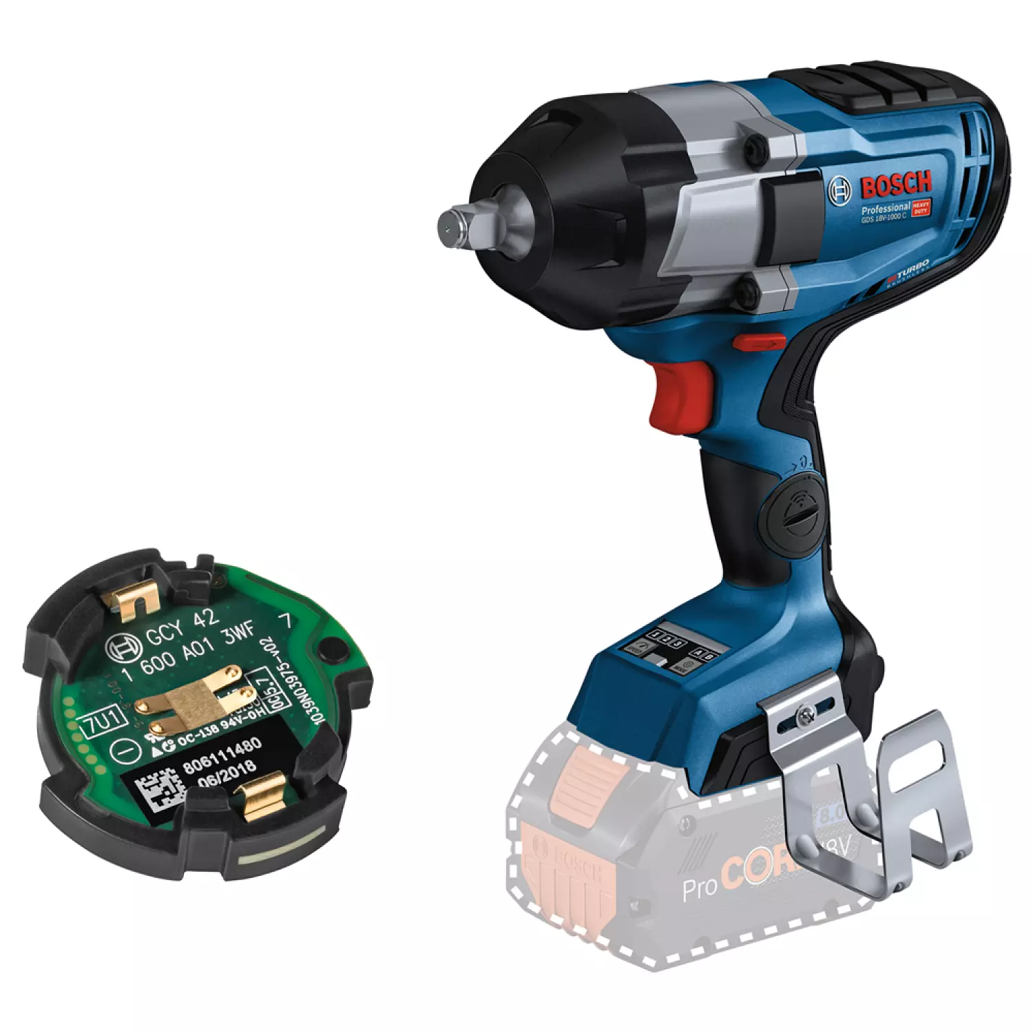 Bosch GDS 18V-1000 C 18V Li-Ion accu BiTurbo slagmoeraanzetter set (2x 8.0Ah accu) in L-Boxx - 1000Nm - koolborstelloos-image
