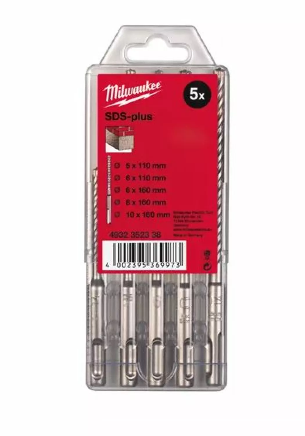 Milwaukee 4932430002 Set forets & burins SDS+ - (5 pièces)-image