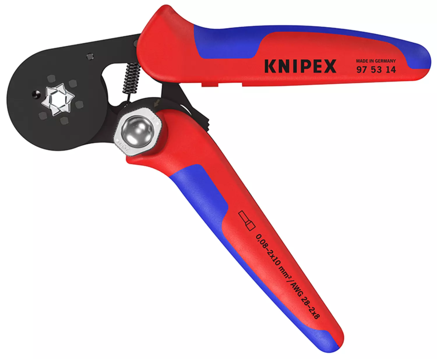 Knipex 975314 Zelfinstellende krimptang voor adereindhulzen met zij-invoering - 180mm-image