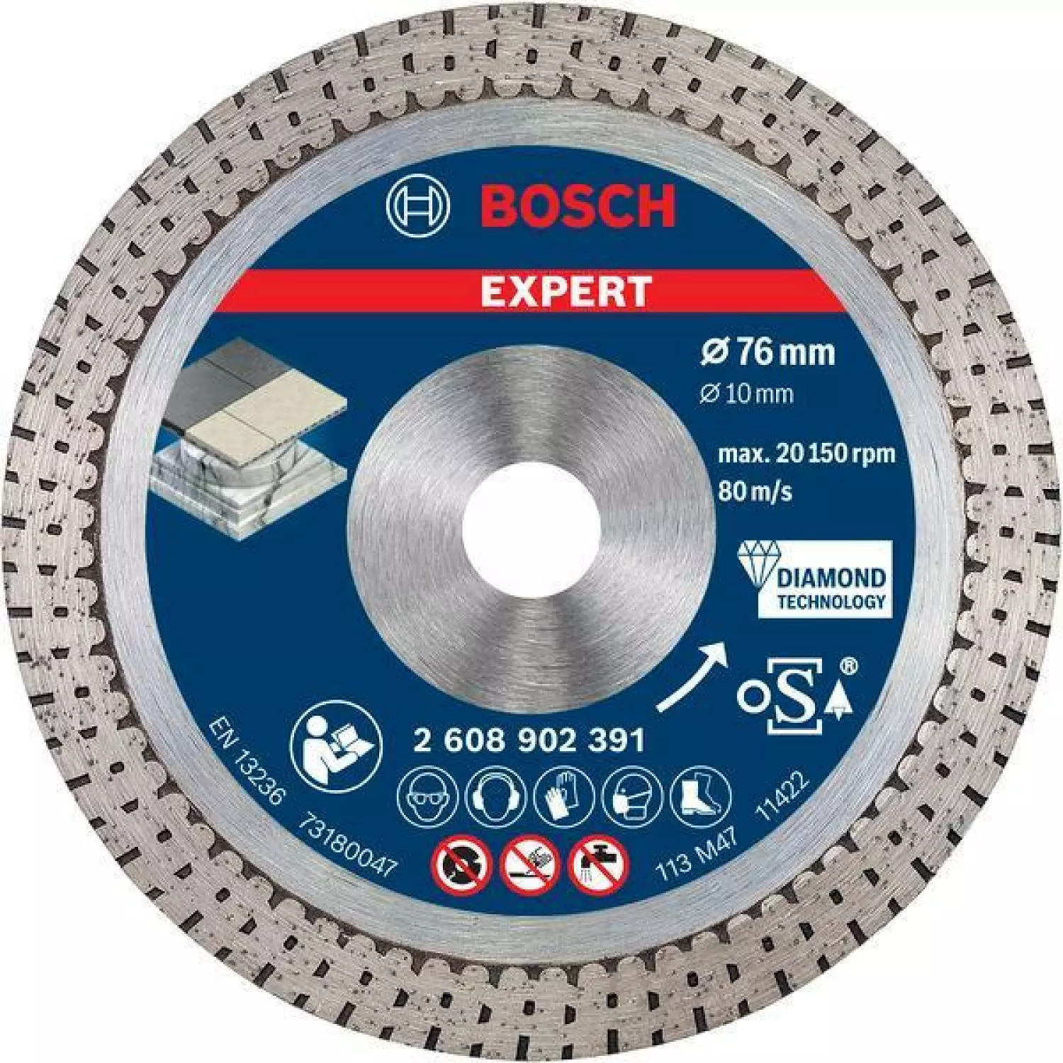 Bosch 2608902391 Disque diamanté Hard Ceramic 76 mm-image