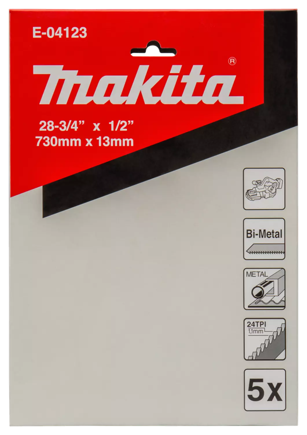 Makita E -04123 Lame de scie à ruban - 730 x 13 mm 24t (5 pcs)-image