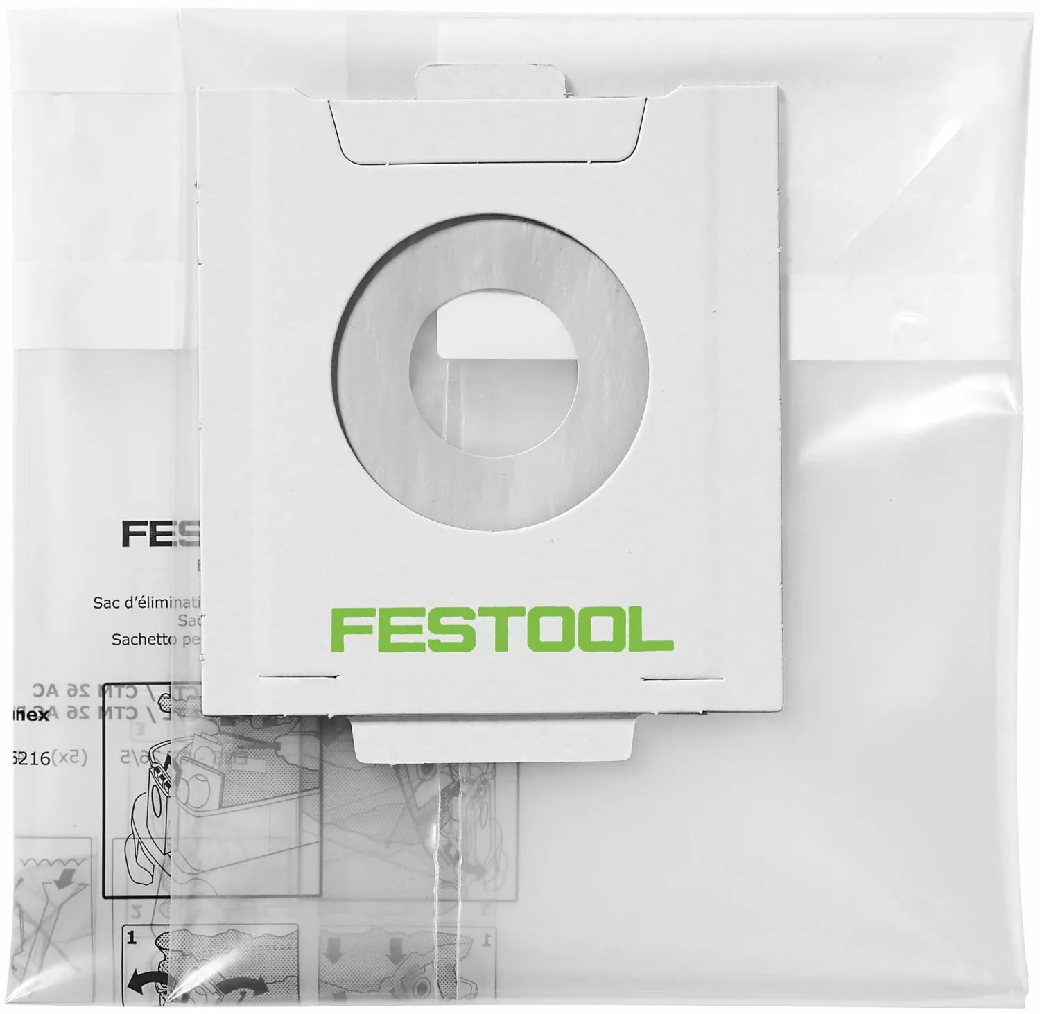 Festool 496216 ENS-CT 26 AC/5 Plasticfolie wegwerpstofzak voor CT 26 AC-image