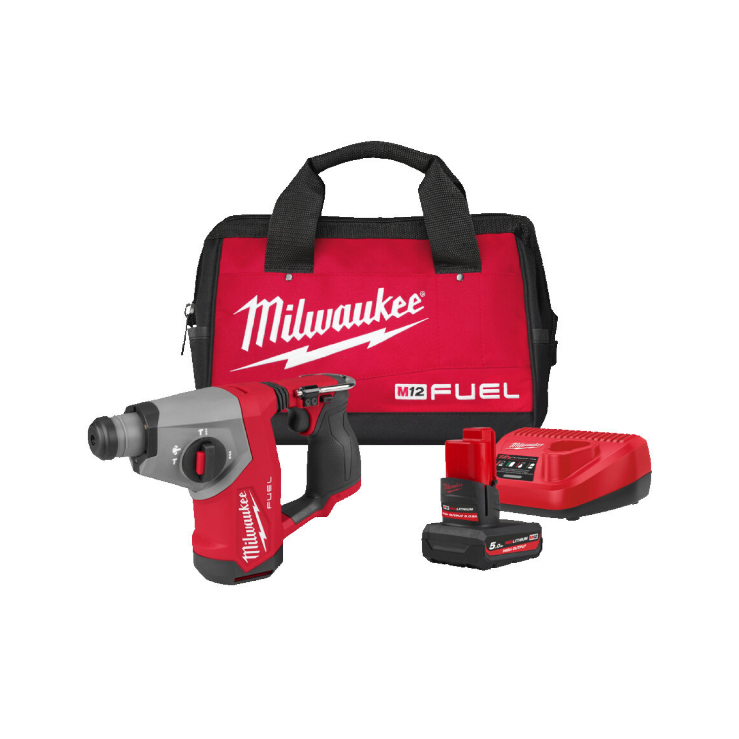 Milwaukee M12 FHAC16-501B 12 V Li-ion accu marteau combiné set (1x 5,0 Ah accu) dans un sac-image