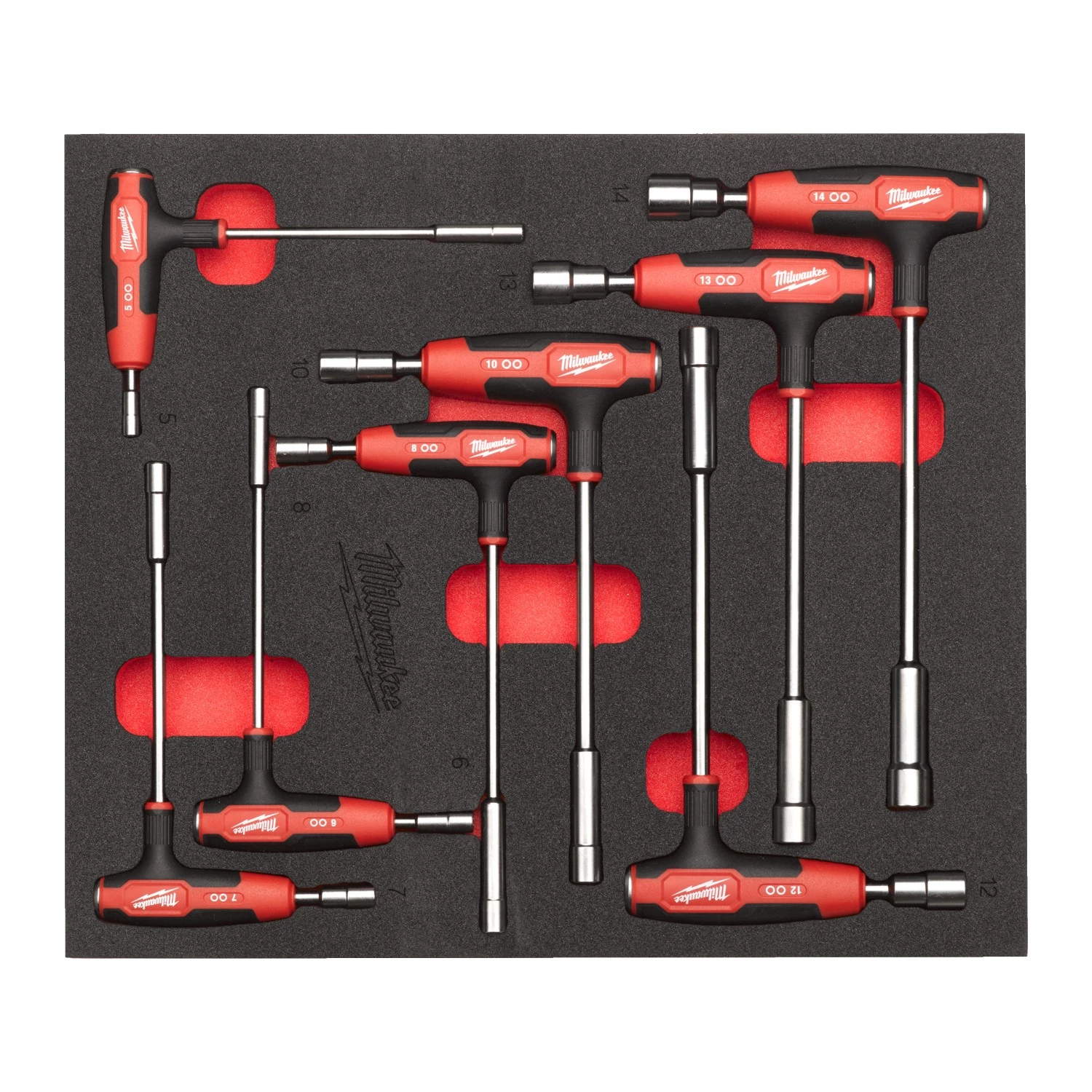 Milwaukee 4932501232 Jeu de 8 clés à douille à poignée en T - dans un insert en mousse PACKOUT