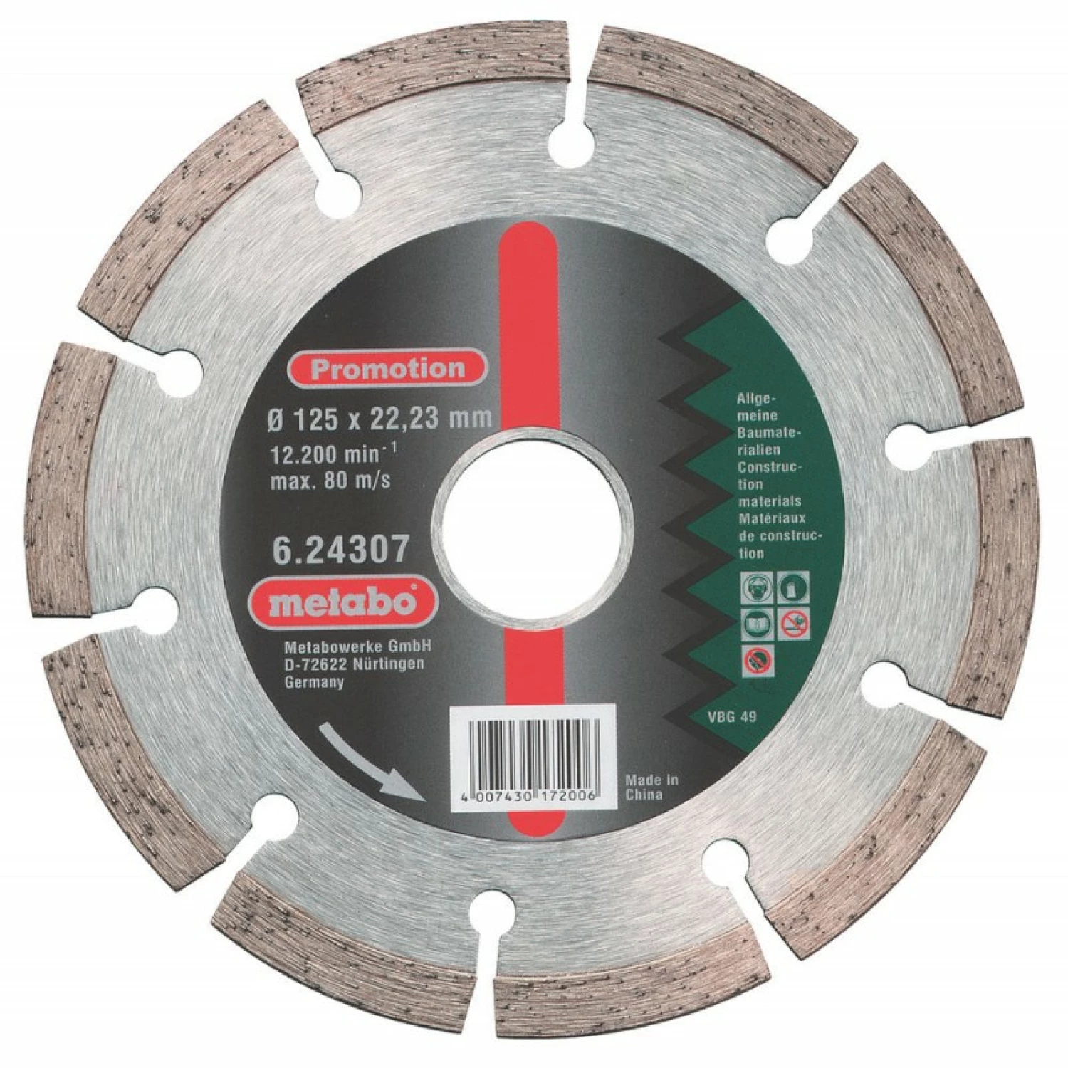 Metabo 624307000 Disque diamanté - 125 x 22,23mm - Béton-image