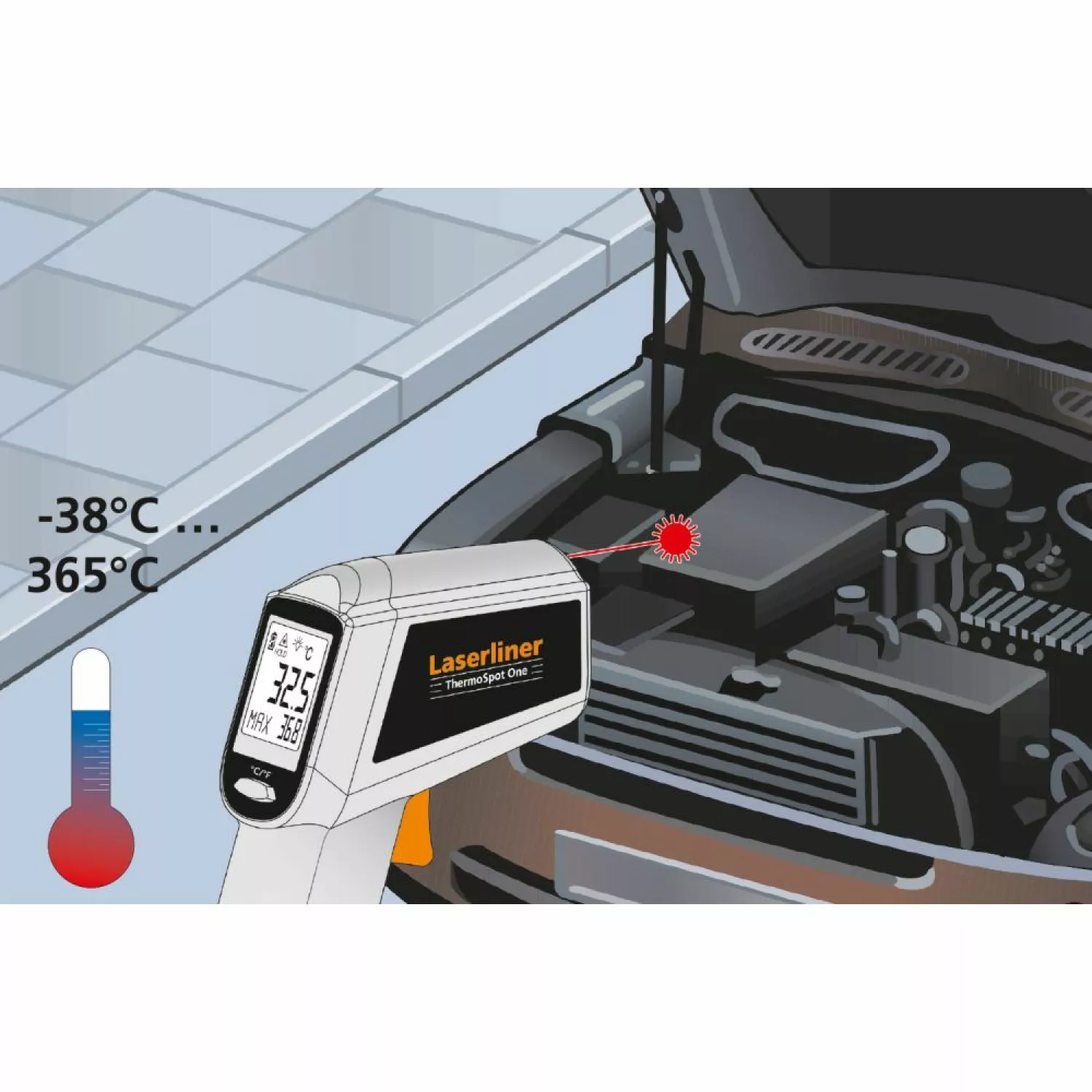 Laserliner ThermoSpot One Infrarood Thermometer met laser - bereik -38°C t/m 365°C-image