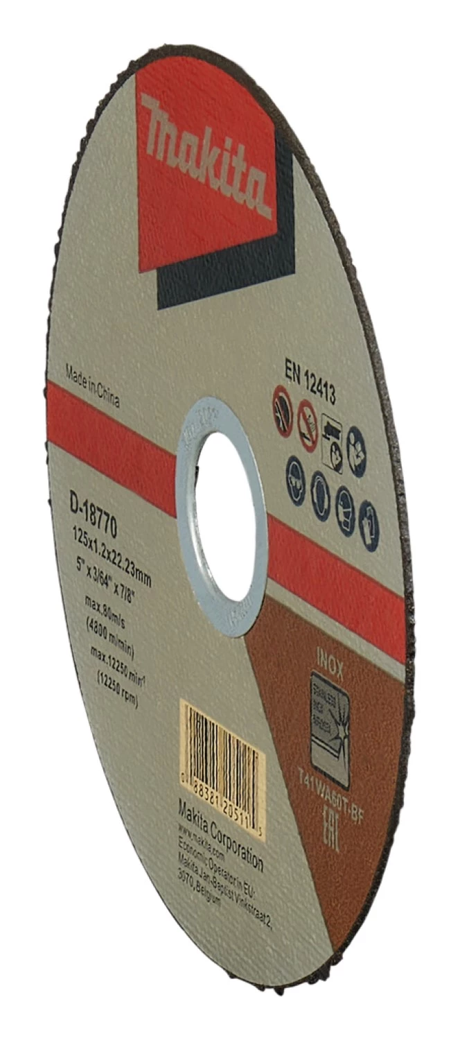Makita D-18770 Disques à tronçonner -125x22,23x1.2 mm - acier inoxydable (100 pcs)-image