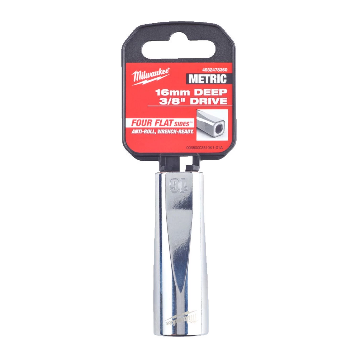 Milwaukee 4932478360 Dop - 3/8" FOUR FLAT™ lang - 16mm-image