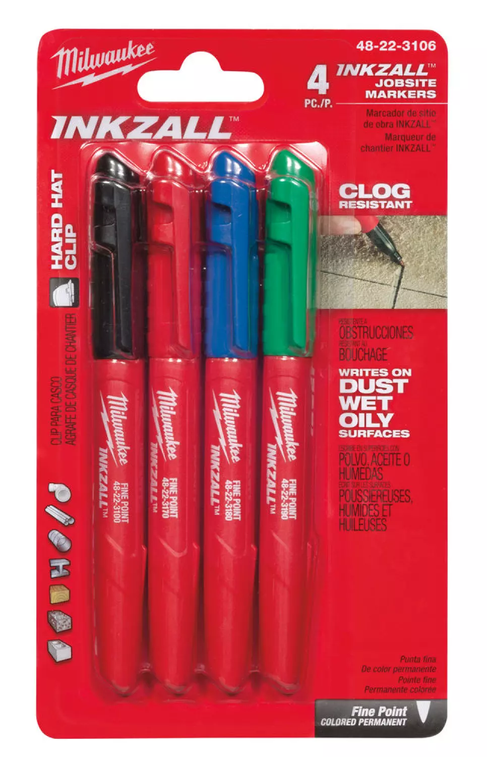 Milwaukee 48223106 4 delige permanente marker set-image