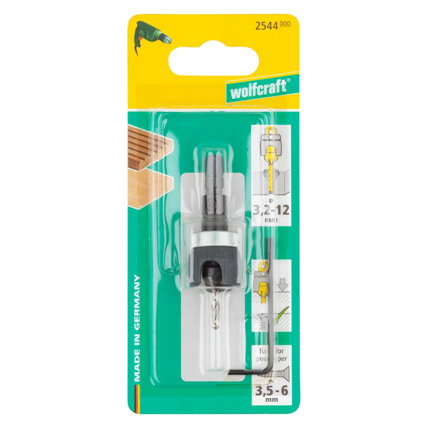 Wolfcraft 2544000 HSS - Foret d'amorçage - - 3,2-12mm-image