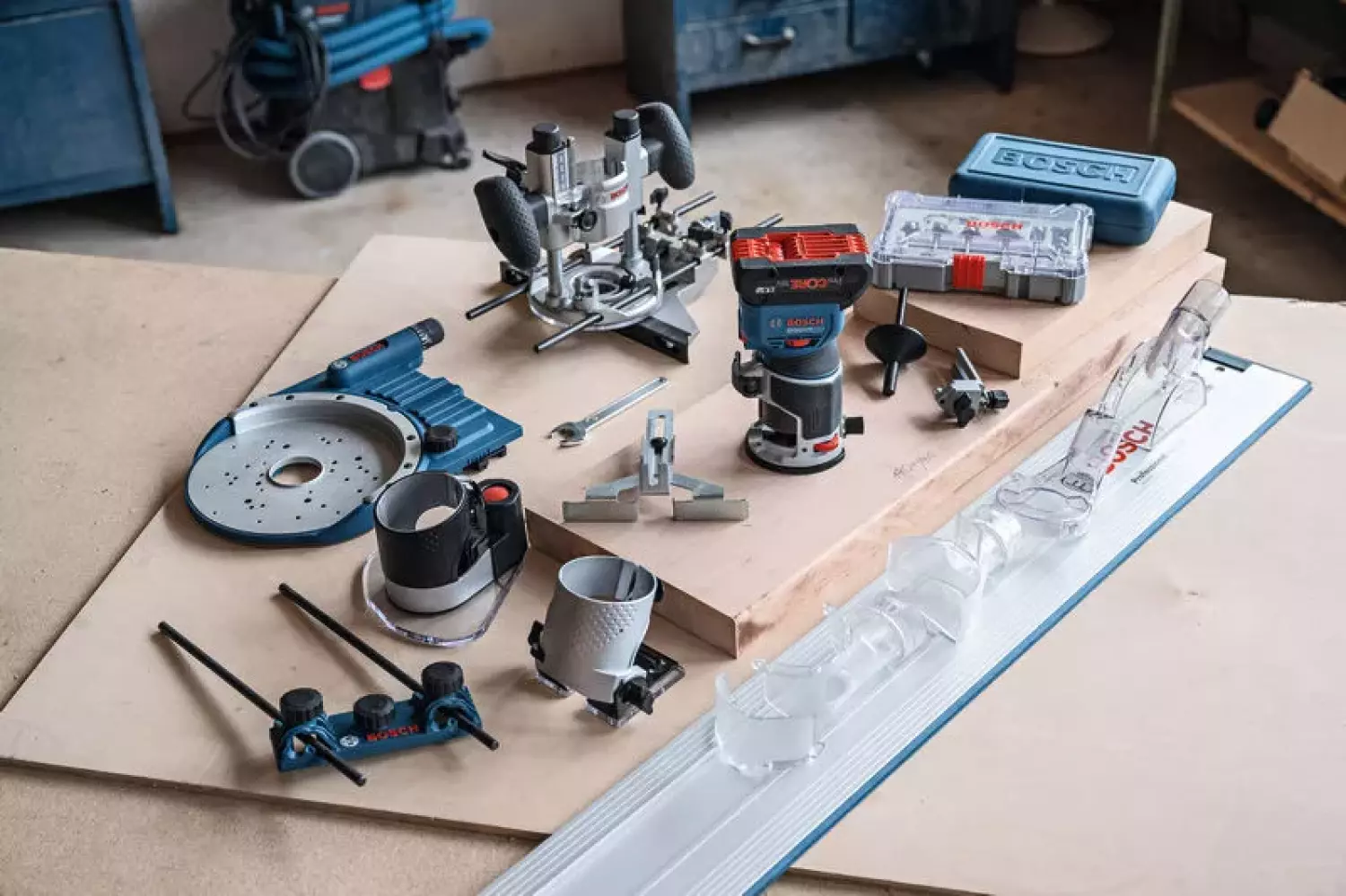 Bosch GKF 18V-8 18V accu Kantenfrees body inclusief accessoires in L-boxx - 8mm-image