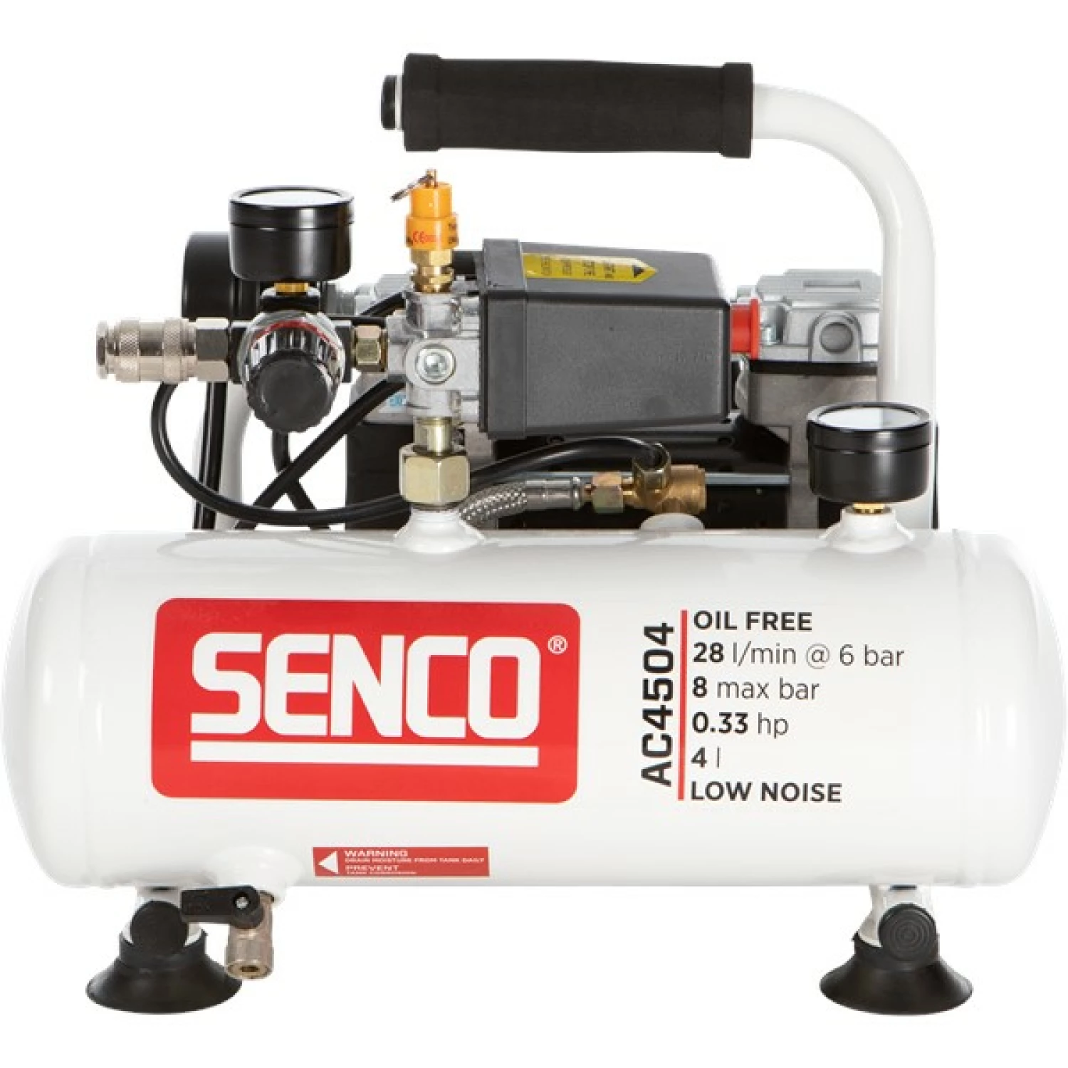 Senco AC4504 - Compresseur d'air silencieux - 240W - 8 bar - 4L - 28L/m-image