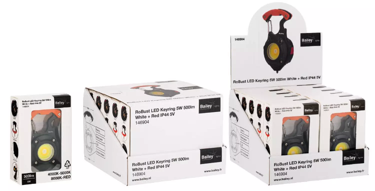 Bailey RoBust LED Keyring 5 W 500 lm Blanc + Rouge IP44 5 V-image